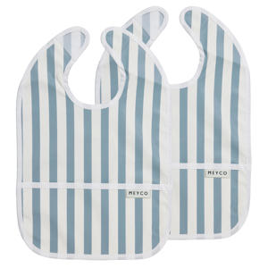 Fat Stripe slab + opvangbakje - Jeans Blue - 2-pack