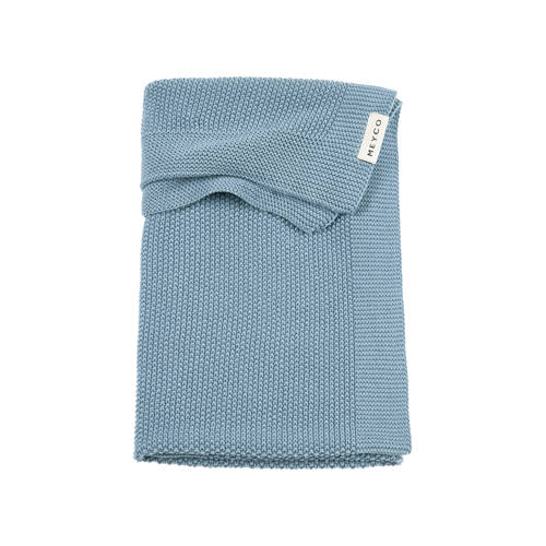 Meyco wiegdeken Mini Relief Jeans Blue Babydeken Blauw Effen afbeelding