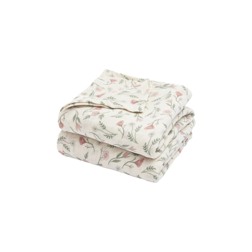Meyco hydrofiele pre-washed swaddle Flower (set van 2)
