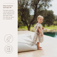 thumbnail: Meyco Fat Stripe Badponcho - Jacquard Badstof - Taupe - 1-3 jaar