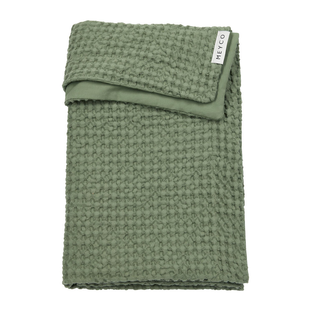 Meyco wafel katoenen wiegdeken Olive Green
