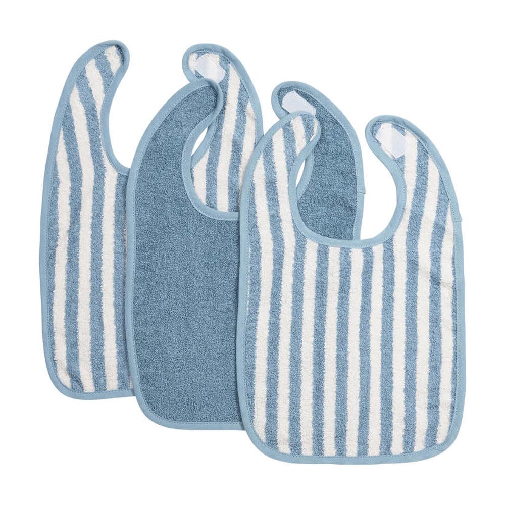 Meyco Fat Stripe Slab - Jacquard Badstof - Jeans Blue - 3-pack