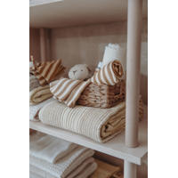 thumbnail: Meyco pre-washed hydrofiele ledikantdeken Stripe Jacquard Sand