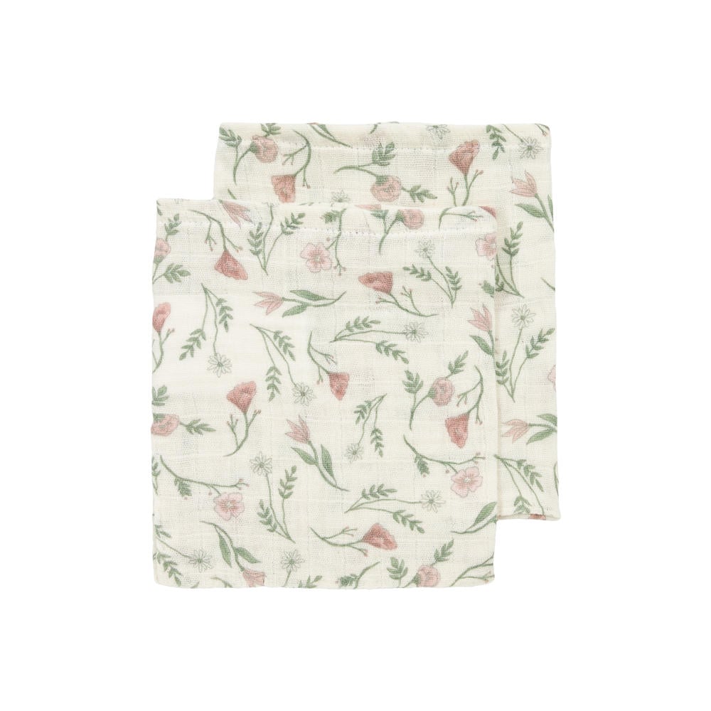 Meyco hydrofiel pre-washed washandje Flower (set van 2)