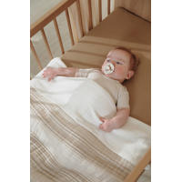 thumbnail: Meyco pre-washed hydrofiele wiegdeken Stripe Jacquard Sand