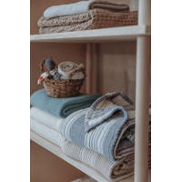 thumbnail: Meyco pre-washed hydrofiele wiegdeken Stripe Jacquard Sand