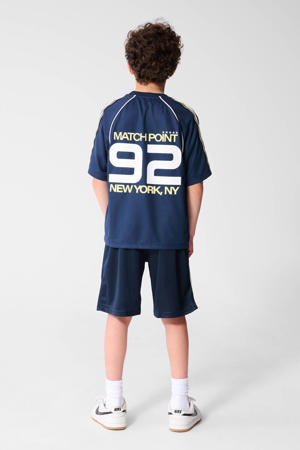 T-shirt met backprint donkerblauw