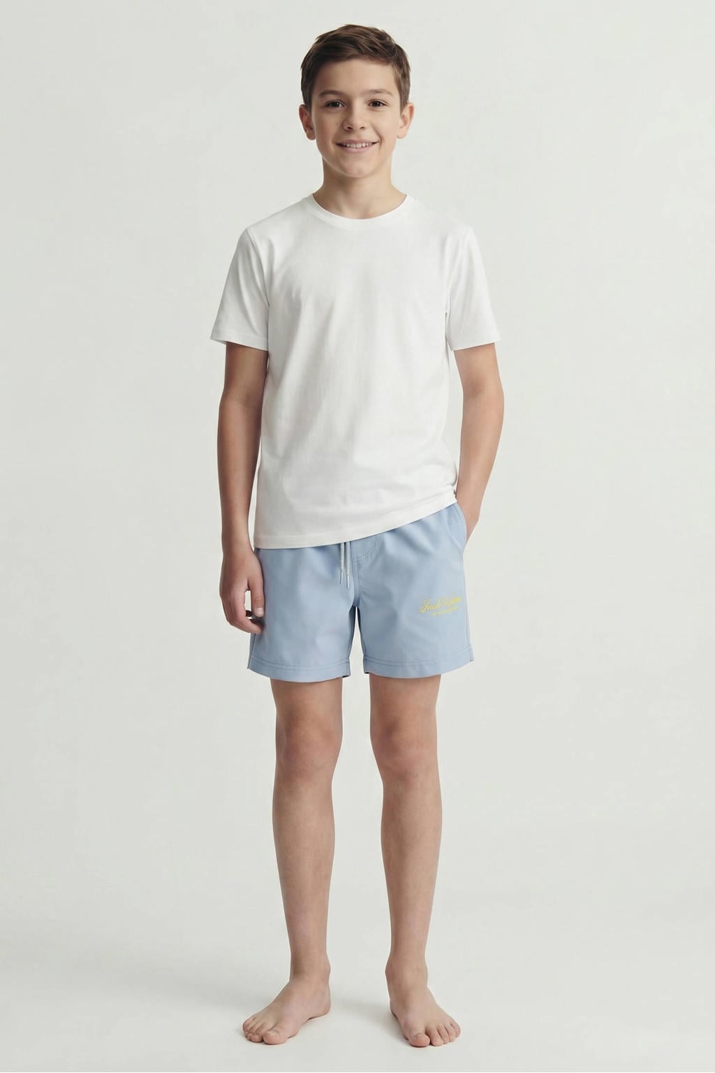 JACK & JONES JUNIOR zwemshort lichtblauw/geel