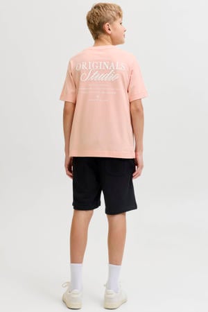 T-shirt met backprint zalmroze