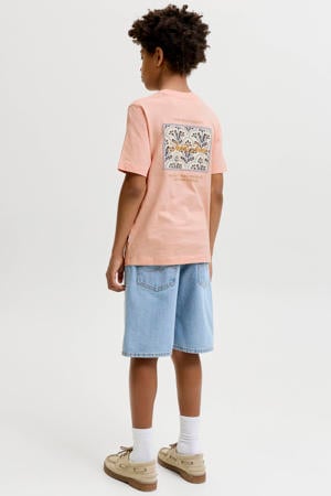 T-shirt met backprint oranje