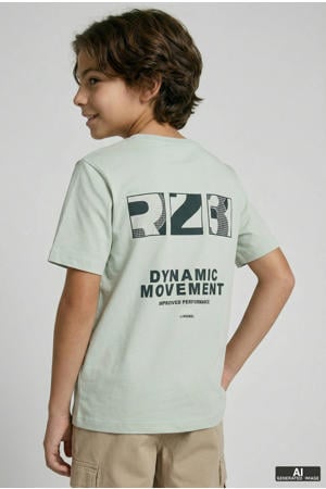 T-shirt met backprint grijsgroen