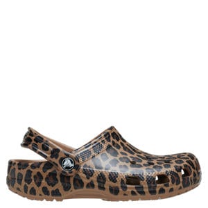 Peuter/Kleuter graphic clogs met panterprint cognac/zwart