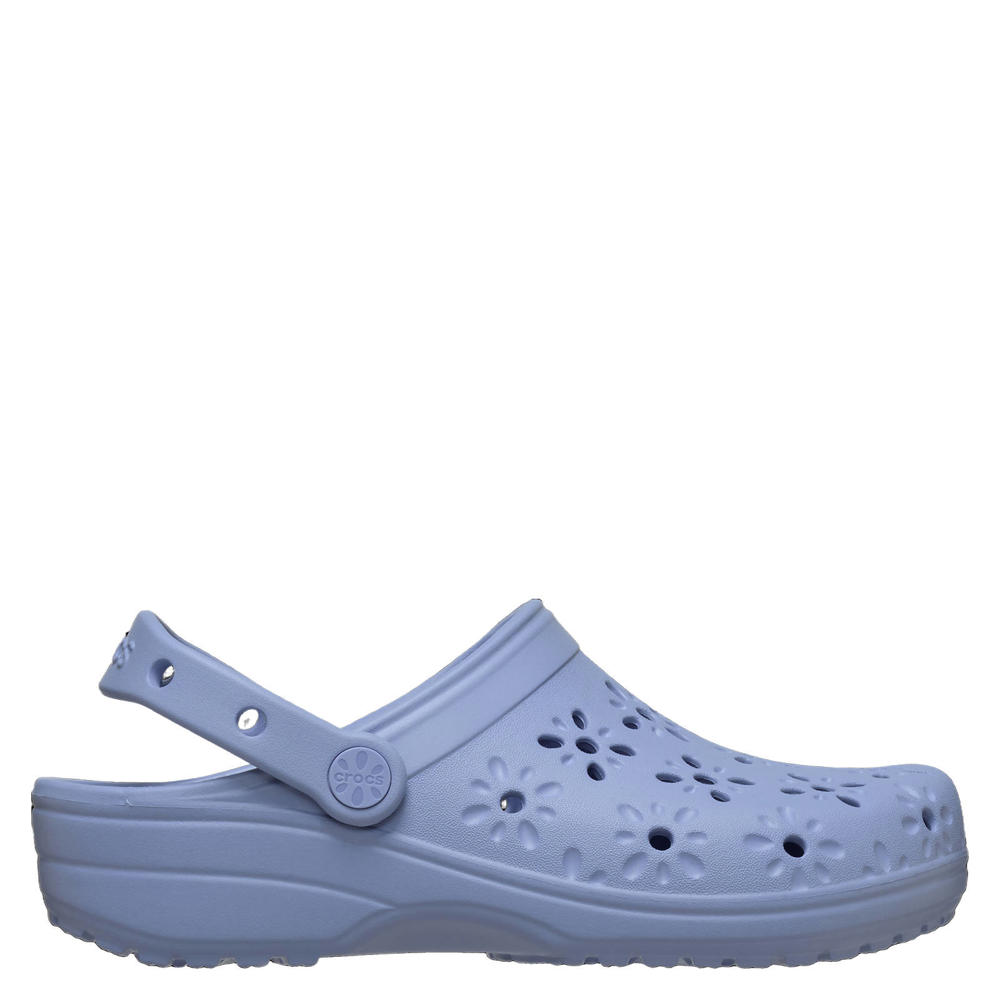 Blauwe dames Crocs Classic floral cut out clogs