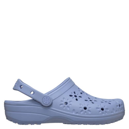 Crocs Classic floral cut out clogs blauw Dames Rubber Effen - maat 39/40 afbeelding