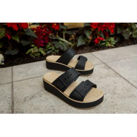 thumbnail: Crocs slippers met plateauzool en sleehak - zwart