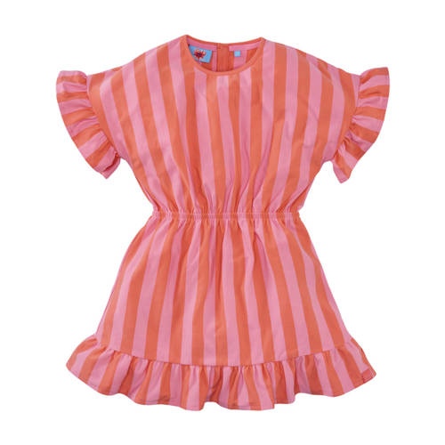 Z8 kids jurk Fiep koraal/lichtroze Rood Meisjes Stretchkatoen Ronde hals - maat 116/122 afbeelding