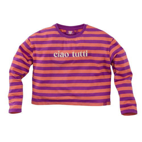 Z8 kids longsleeve Adriana violet/oranje Paars Meisjes Stretchkatoen Ronde hals - maat 104/110 afbeelding