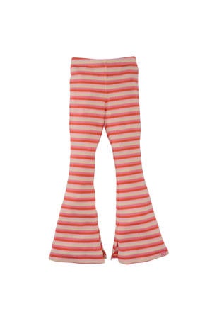 flared broek Lauren oranje/lichtgeel/koraal