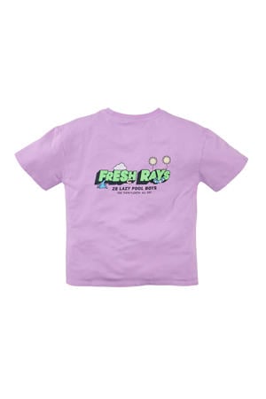 T-shirt Mica met backprint lila