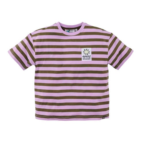 Z8 kids T-shirt Sofian lila Paars Jongens Stretchkatoen Ronde hals Streep - maat 128/134 afbeelding