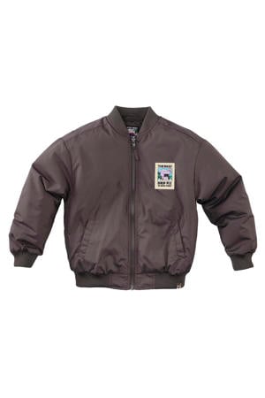 bomberjack Samba met backprint donkerbruin
