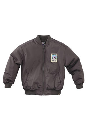 bomberjack Samba met backprint donkerbruin