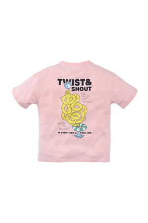 T-shirt Nikoz met backprint lichtroze
