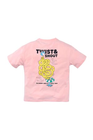 T-shirt Nikoz met backprint lichtroze