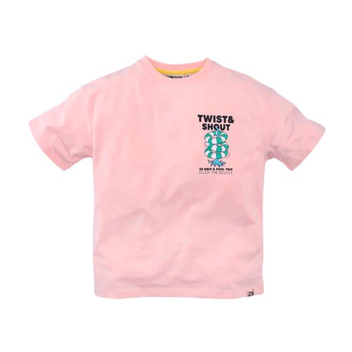 Z8 kids T-shirt Nikoz met backprint lichtroze Jongens Stretchkatoen Ronde hals - maat 92/98 afbeelding
