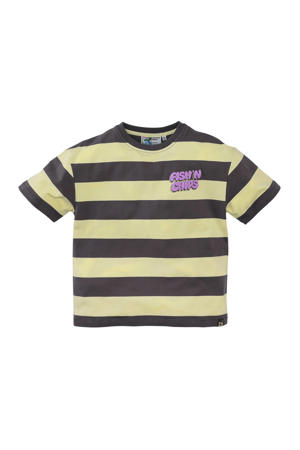 T-shirt Oziah antraciet/lichtgeel