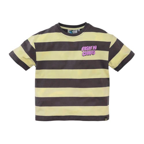 Z8 kids T-shirt Oziah antraciet/lichtgeel Grijs Jongens Stretchkatoen Ronde hals - maat 116/122 afbeelding
