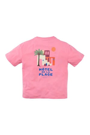 T-shirt Samuel met backprint roze