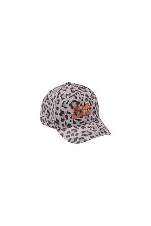 baseball cap Jaylinn met panterpint lichtgrijs