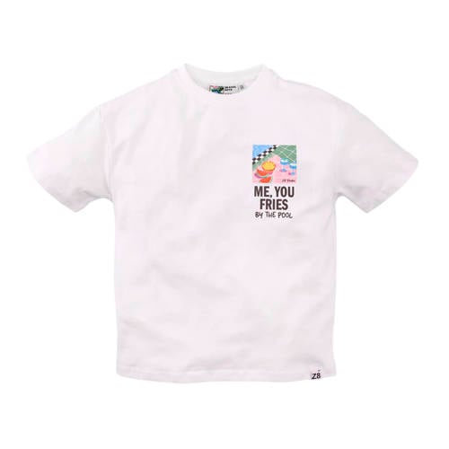 Z8 kids T-shirt Zayd met backprint wit Jongens Stretchkatoen Ronde hals - maat 128/134 afbeelding