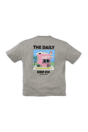 T-shirt Farel met backprint grijs