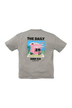 T-shirt Farel met backprint grijs