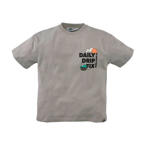 Z8 kids T-shirt Farel met backprint grijs Jongens Stretchkatoen Ronde hals - maat 116/122 afbeelding
