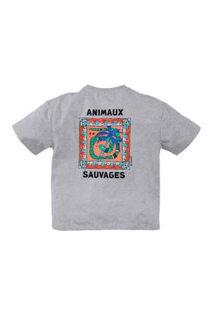 T-shirt Rix met backprint lichtgrijs