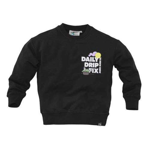 Z8 kids sweater Malick met backprint zwart Jongens Stretchkatoen Ronde hals - maat 152/158 afbeelding
