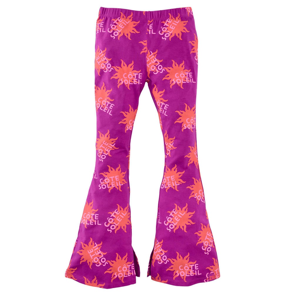 Violet, oranje en lichtroze meisjes Z8 kids flared broek Amani van stretchkatoen met regular waist en elastische tailleband
