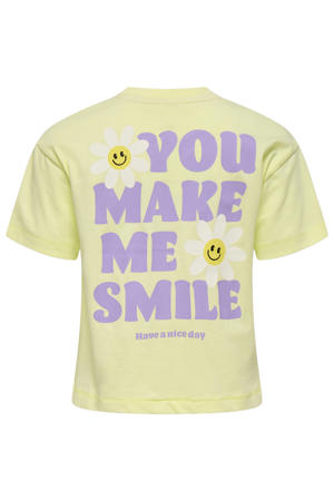 T-shirt met backprint geel