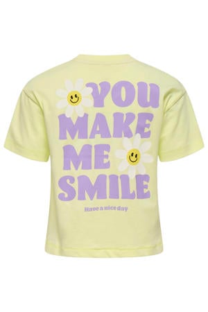 T-shirt met backprint geel