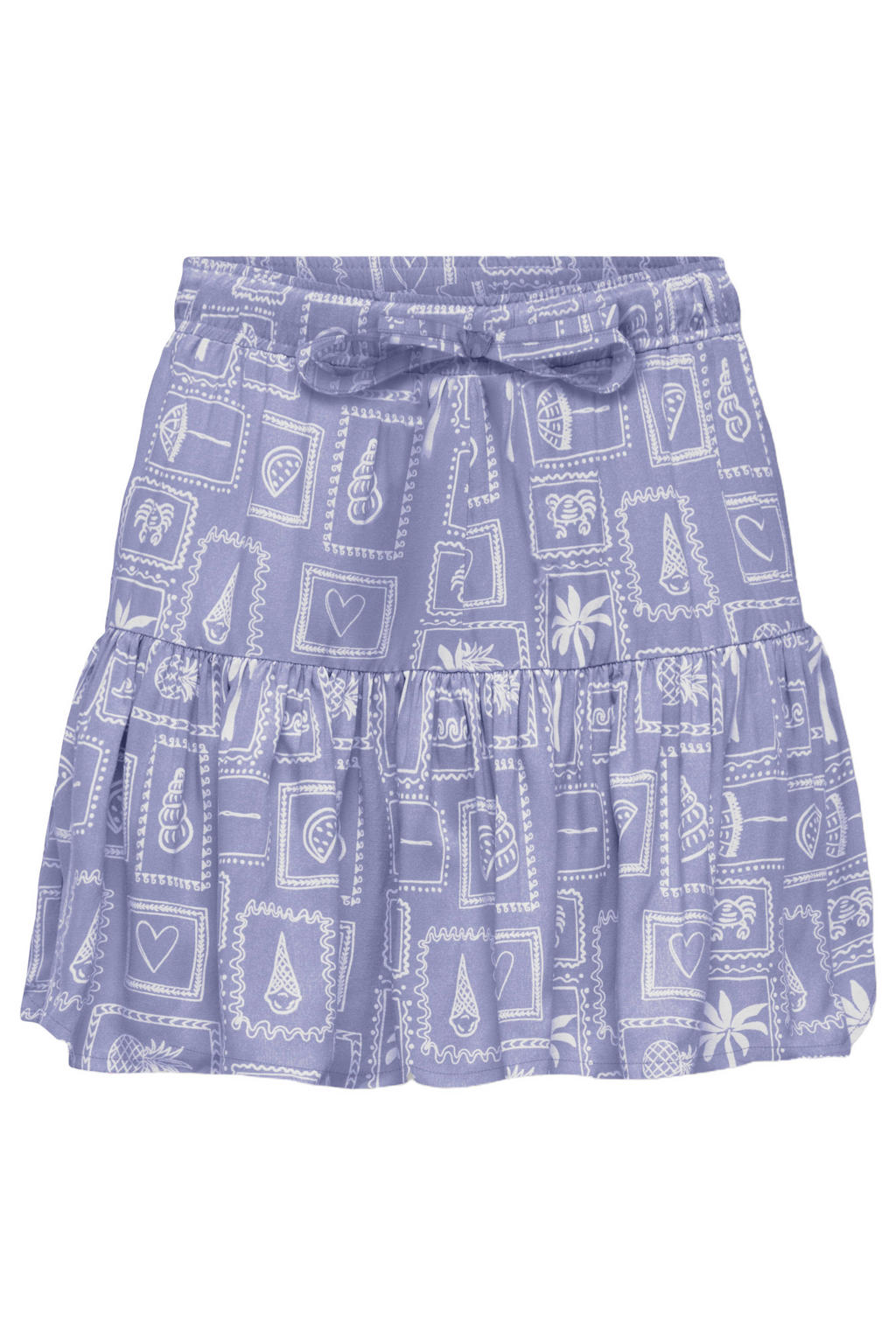 Lilakleurige meisjes KIDS ONLY GIRL skort gemaakt van viscose en met elastische tailleband met koord