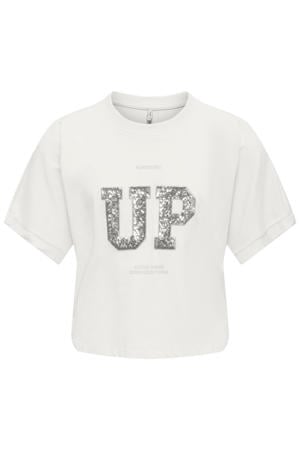 T-shirt met glitter wit
