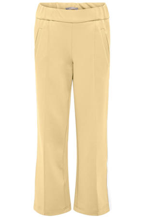 wide leg casual broek lichtgeel