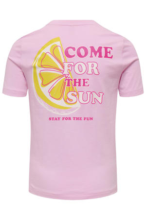 T-shirt met backprint roze