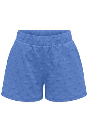 wide leg casual short met hartjes blauw