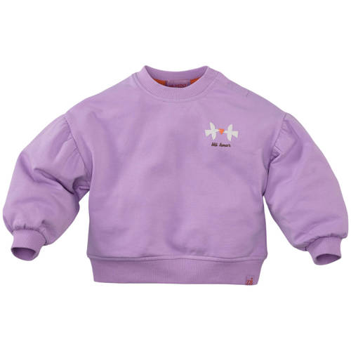 Z8 mini sweater Miley lila Paars Meisjes Stretchkatoen Ronde hals Backprint - maat 116 afbeelding