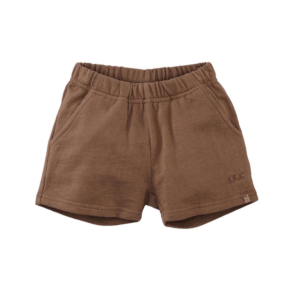 Bruine jongens Z8 mini sweatshort Finnley met regular fit, regular waist, elastische tailleband en effen