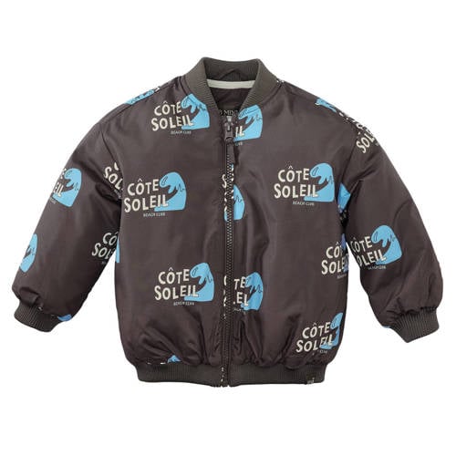 Z8 mini bomberjack Senne donkerbruin/lichtgeel/blauw Jas Jongens Polyester Ronde hals - maat 98 afbeelding